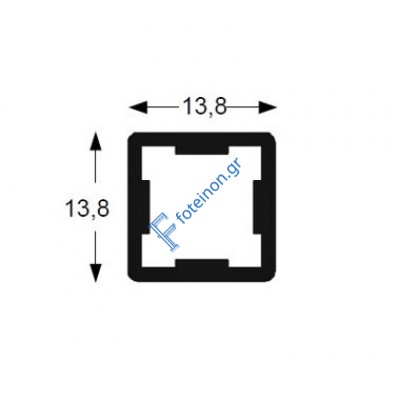 Καρέ αλουμινίου 14*14 Ανοδίωση Τέχνη, (βέργα 6m)