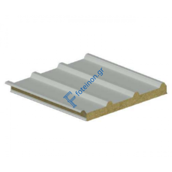 Πάνελ οροφής πετροβάμβακα τραπεζοειδές, πάχος 80mm (τιμή τ.μ.)