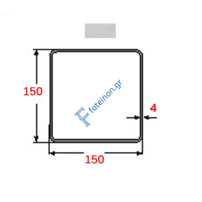 Κοιλοδοκός 150x150x4mm Γαλβανιζέ 6m