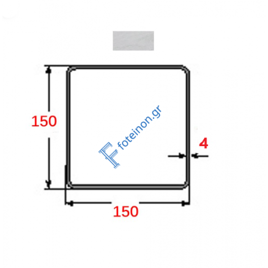 Κοιλοδοκός 150x150x4mm Γαλβανιζέ 6m