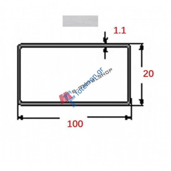 Στραντζαριστό 100x20x1.1mm Γαλβανιζέ απλού τύπου 5m