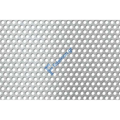 Λαμαρίνα Διάτρητη Γαλβανιζέ Στρογγυλή τρυπα (Φ6) 600x600x1.5mm 