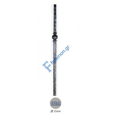 Κολωνάκι σιδήρου κωδ.(159/199) καρέ 25mm μήκος 1m