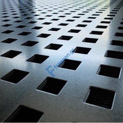 Λαμαρίνα Διάτρητη Μαύρη με τετράγωνη τρύπα 20Χ20mm 1000x2000x1.5mm (τιμή φύλλου)