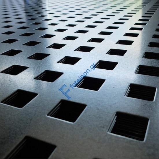 Λαμαρίνα Διάτρητη Μαύρη με τετράγωνη τρύπα 20Χ20mm 1250x2500x1.5mm (τιμή φύλλου)