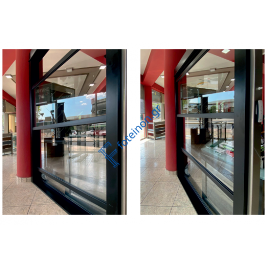 Γκιλοτίνα Αλουμινίου G100 – Ανακλινόμενο Κούφωμα για Επαγγελματικούς Χώρους