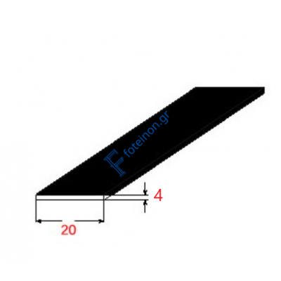 Λάμα 20x4mm Μαύρη 4m