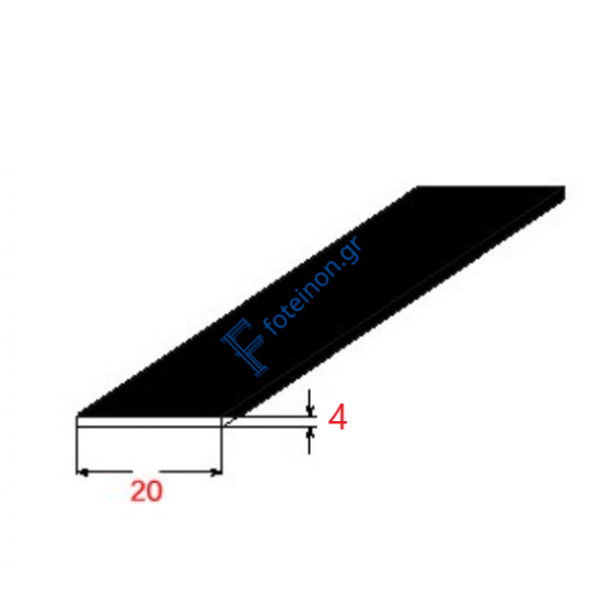 Λάμα 20x4mm Μαύρη 4m