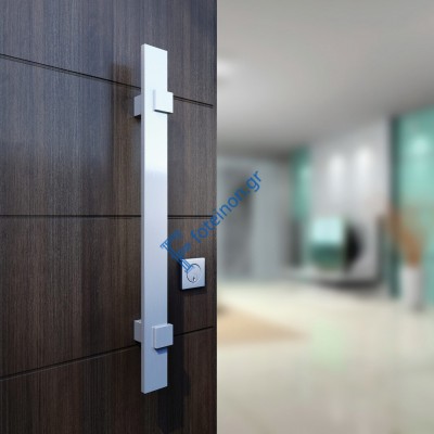 Λαβή Αλουμινίου ίσια 40x10, μήκους 500mm, Κέντρα 360mm, inox σε χρώμα Ανοδίωση Μακεδονικής (χωρίς κιτ)