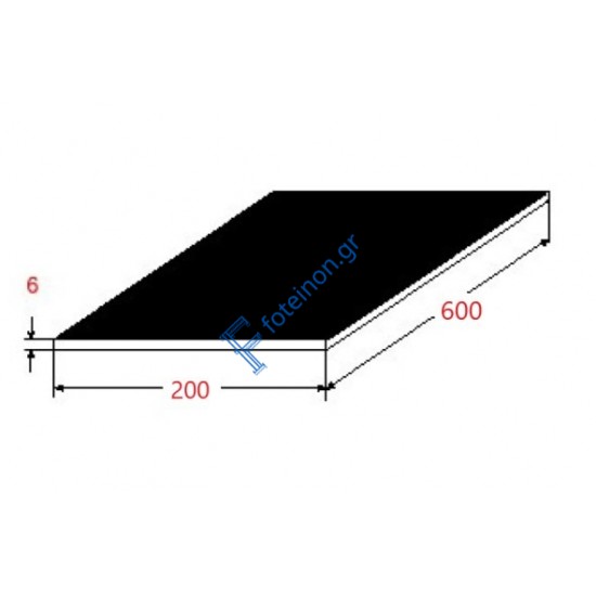 Λαμαρίνα Σιδήρου Μαύρη 2000x6000x6mm