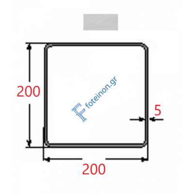 Κοιλοδοκός 200x200x5mm Γαλβανιζέ 6m