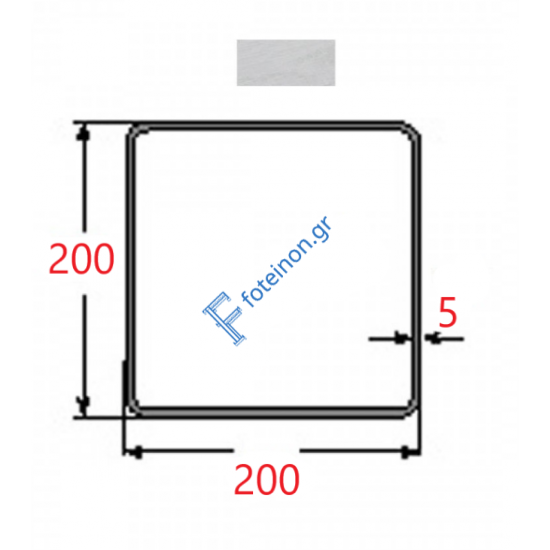 Κοιλοδοκός 200x200x5mm Γαλβανιζέ 6m