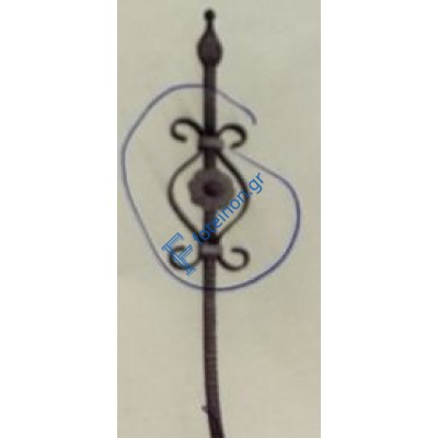 Διακοσμητικό μοτίφ σιδήρου κωδ.(204/2/72) μαζί με Kωδ.(201/2/39) 12x12 για κάγκελα/περίφραξη