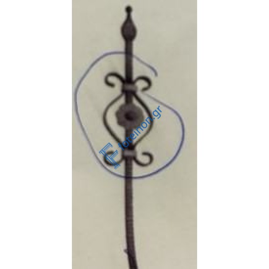 Διακοσμητικό μοτίφ σιδήρου κωδ.(204/2/72) μαζί με Kωδ.(201/2/39) 12x12 για κάγκελα/περίφραξη