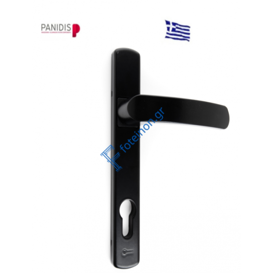 Χειρολαβή διπλή με πλάκα X-708 Μακεδονικής Μαύρη