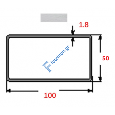 Κοιλοδοκός 100x50x1.8mm Γαλβανιζέ 6m