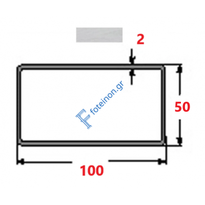 Κοιλοδοκός 100x50x2mm Γαλβανιζέ Βούτας 6m