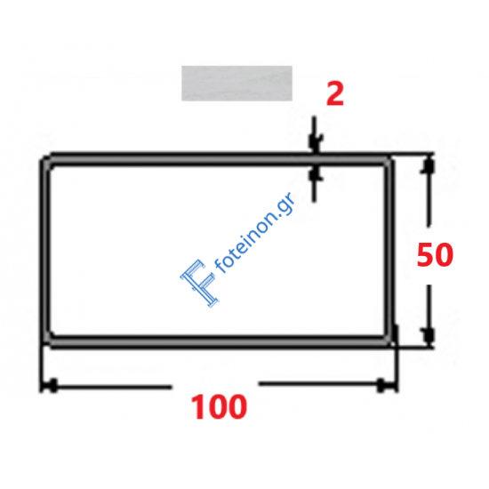 Κοιλοδοκός 100x50x2mm Γαλβανιζέ Βούτας 6m