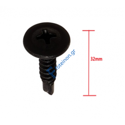 Βίδα αυτοδιάτρητη πλατυκέφαλη 4,2x32 μαύρη Megabolt