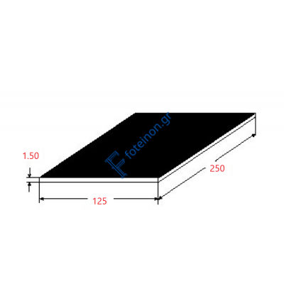 Λαμαρίνα Σιδήρου Μαύρη 1250x2500x1.5mm