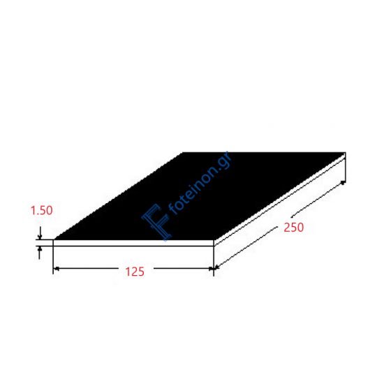 Λαμαρίνα Σιδήρου Μαύρη 1250x2500x1.5mm