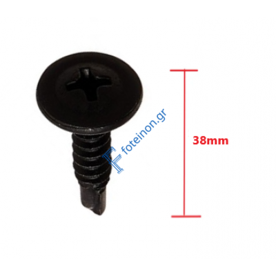 Βίδα αυτοδιάτρητη πλατυκέφαλη 4,2x38 μαύρη Megabolt