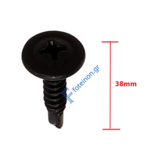 Βίδα αυτοδιάτρητη πλατυκέφαλη 4,2x38 μαύρη Megabolt