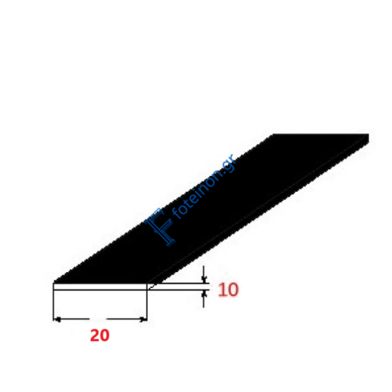 Λάμα 20x10mm Μαύρη 6m