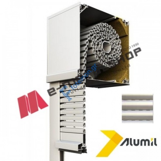 Ρολό αλουμινίου βαρέως τύπου μεγάλης διάτρησης  303013 Alumil Smartia 13700 120x220