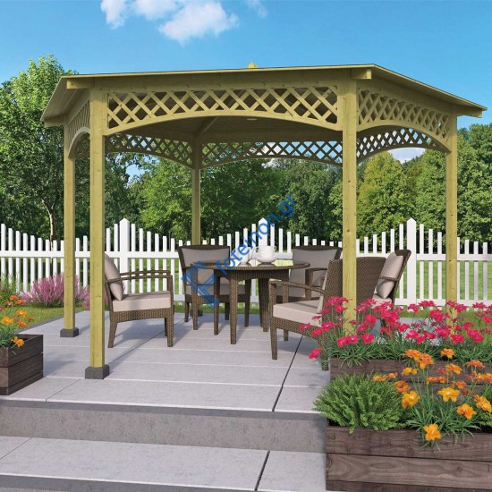 Ξύλινο κιόσκι εξάγωνο Κιόσκι εξάγωνο Ø4μ.