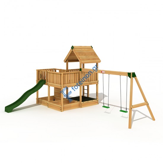 Ξύλινη παιδική χαρά - Project 5S Παιδική Χαρά Επαγγελματικής Χρήσης - Project 5S με Κούνια Προέκταση 2 θέσεων