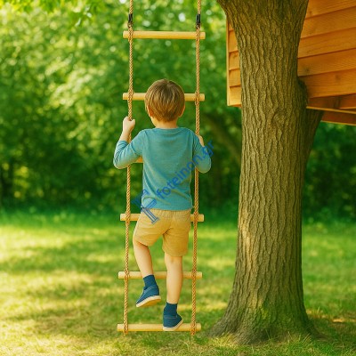 Παιδική Ξύλινη Ανεμόσκαλα 2,10μ - 6 Σκαλοπάτια