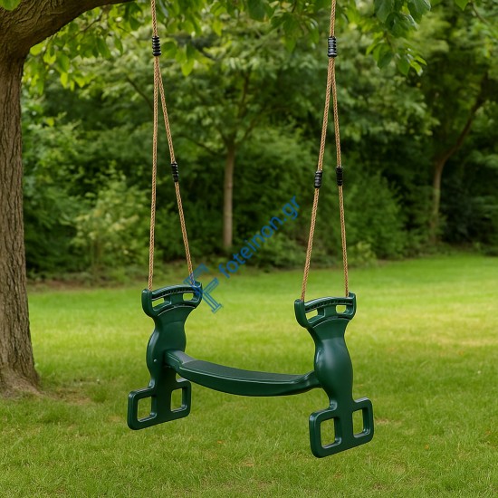 Διπλό Παιδικό Κάθισμα Κούνιας Πράσινο Σκούρο