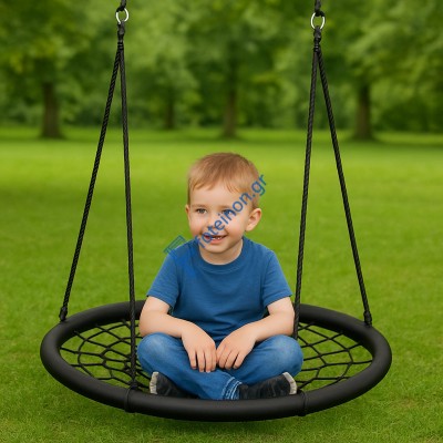 Κούνια Φωλιά από Σχοινιά Ø100εκ. – Μαύρη