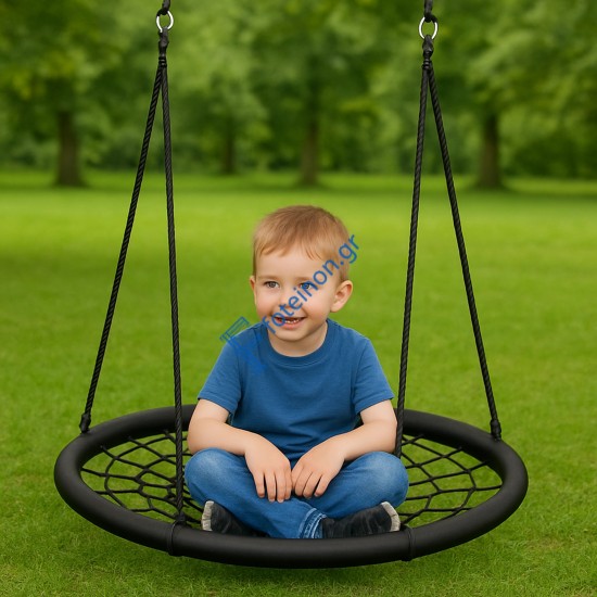 Κούνια Φωλιά από Σχοινιά Ø100εκ. – Μαύρη