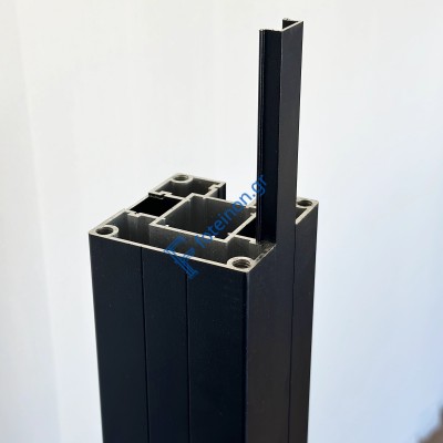 Πλαϊνό κάλυμμα κολώνας αλουμίνιο Μαύρο - 100εκ.